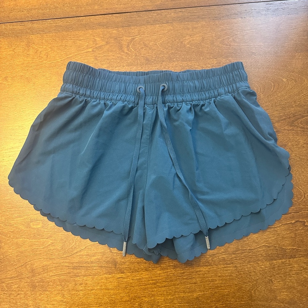 Women's Blue Scalloped Shorts Victoria Secret Sport